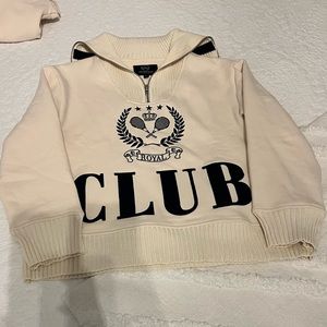 EllandEmm Cream/Navy Pullover. Size XS